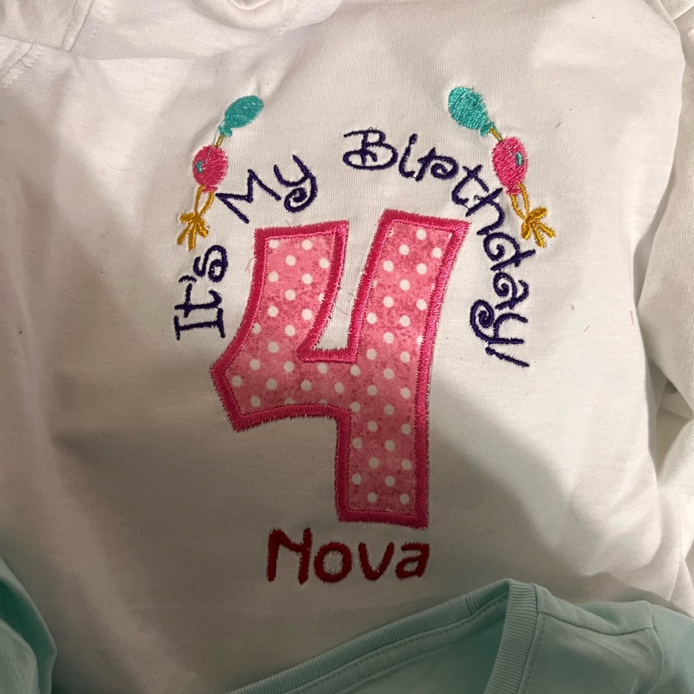 Birthday girl embroidered T-shirt personalized 1-8 yrs New it’s my birthday